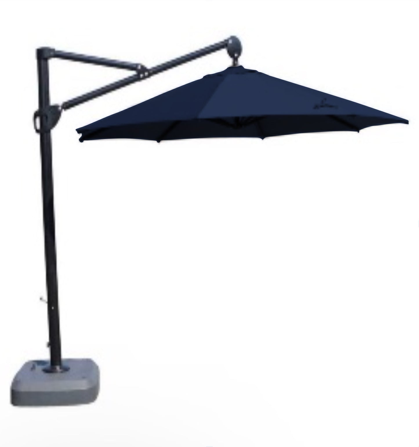 11.5' Octagonal Zhengte Sunbrella Fabric Cantilever Umbrella with the Base