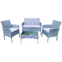 Rattan Sofa Set Grey