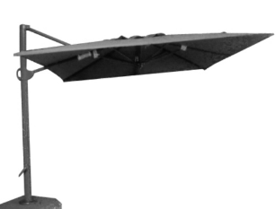 10'x10' Zhengte Sunbrella Fabric Cantilever Umbrella with the Base